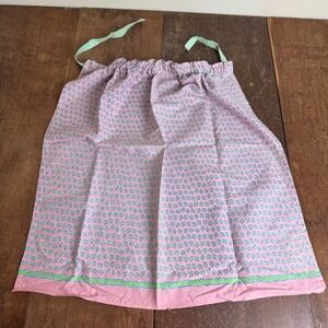 Vintage pink blue floral basic apron with‎ tie waist